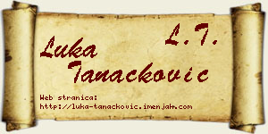 Luka Tanacković vizit kartica
